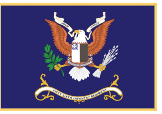 Rectangle Flags - Army - Regimental Colors - 56th Infantry Regiment - HONOR, LOYALTY Flag w Fringe X 300