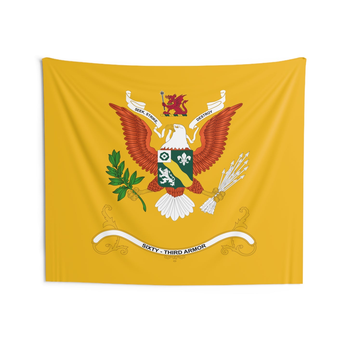 Indoor Wall Tapestries - 63rd Armor - Regimental Colors Tapestry