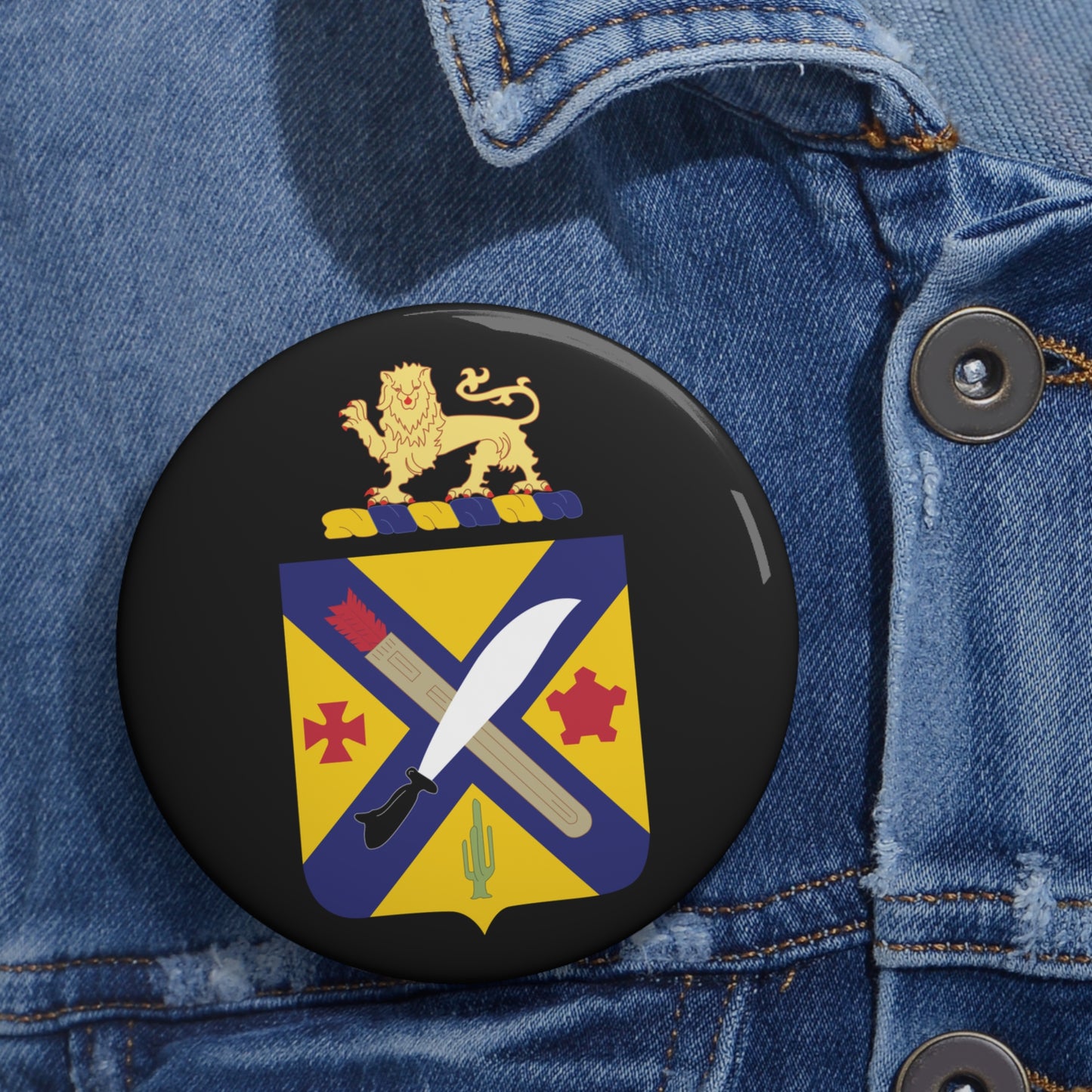 Custom Pin Buttons - COA - 2nd Infantry Regiment