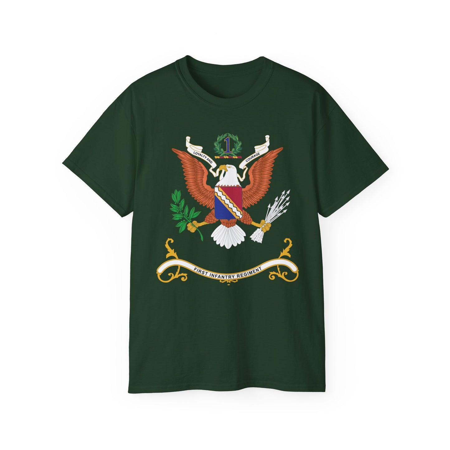 Unisex Ultra Cotton Tee - Army - Regimental Colors - 1st Infantry Regiment X 300