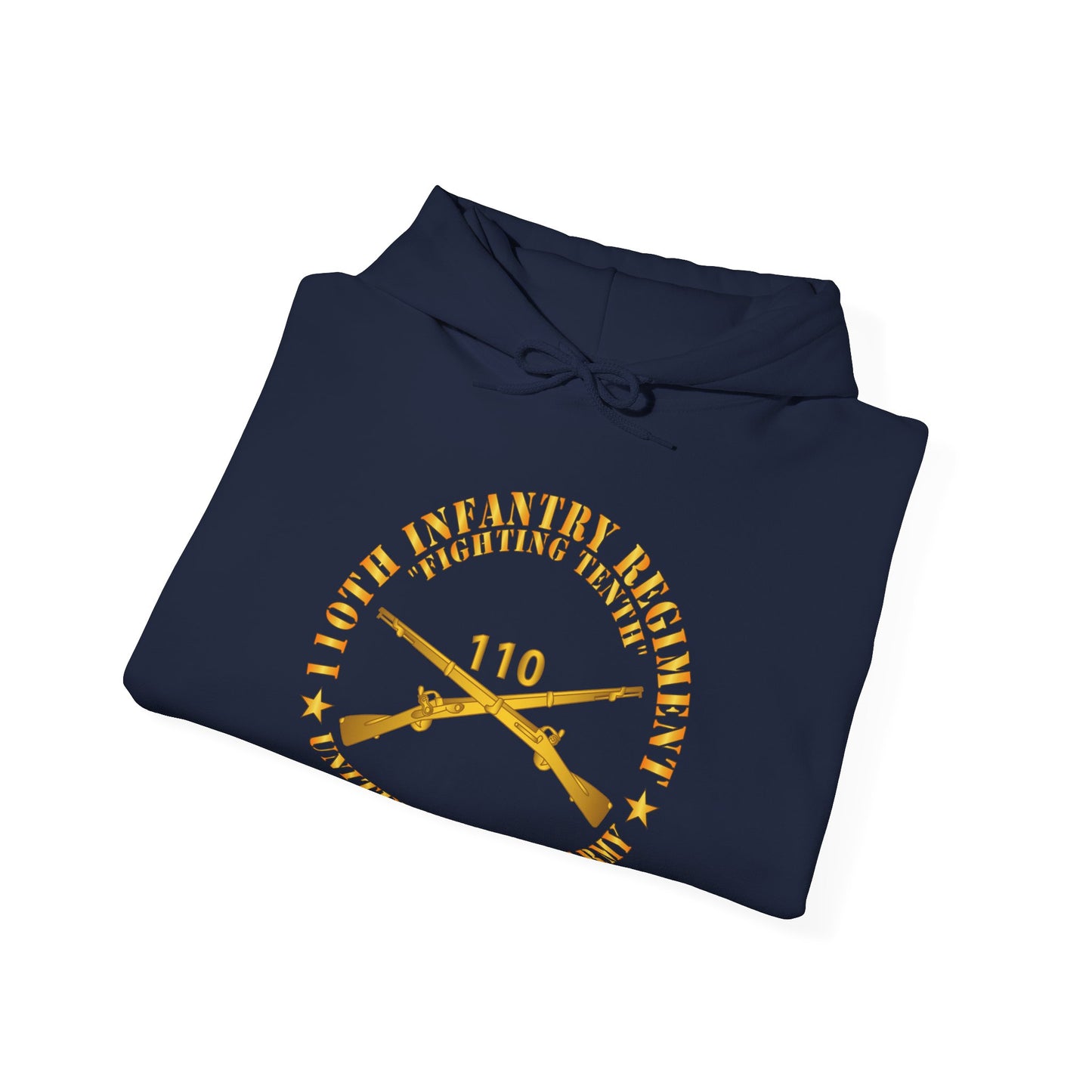 Unisex Heavy Blend™ Hooded Sweatshirt - Army - 110th Infantry Regiment - Fighting Tenth - Br X 300