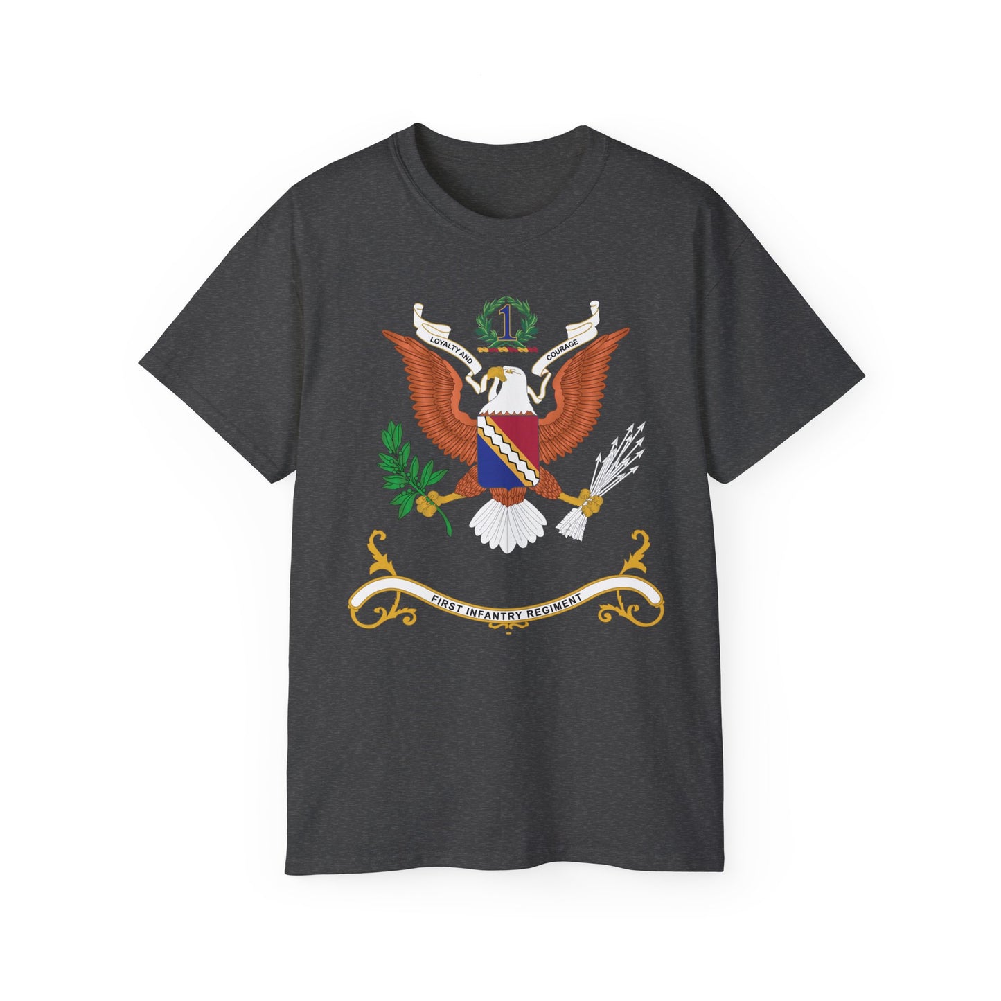 Unisex Ultra Cotton Tee - Army - Regimental Colors - 1st Infantry Regiment X 300