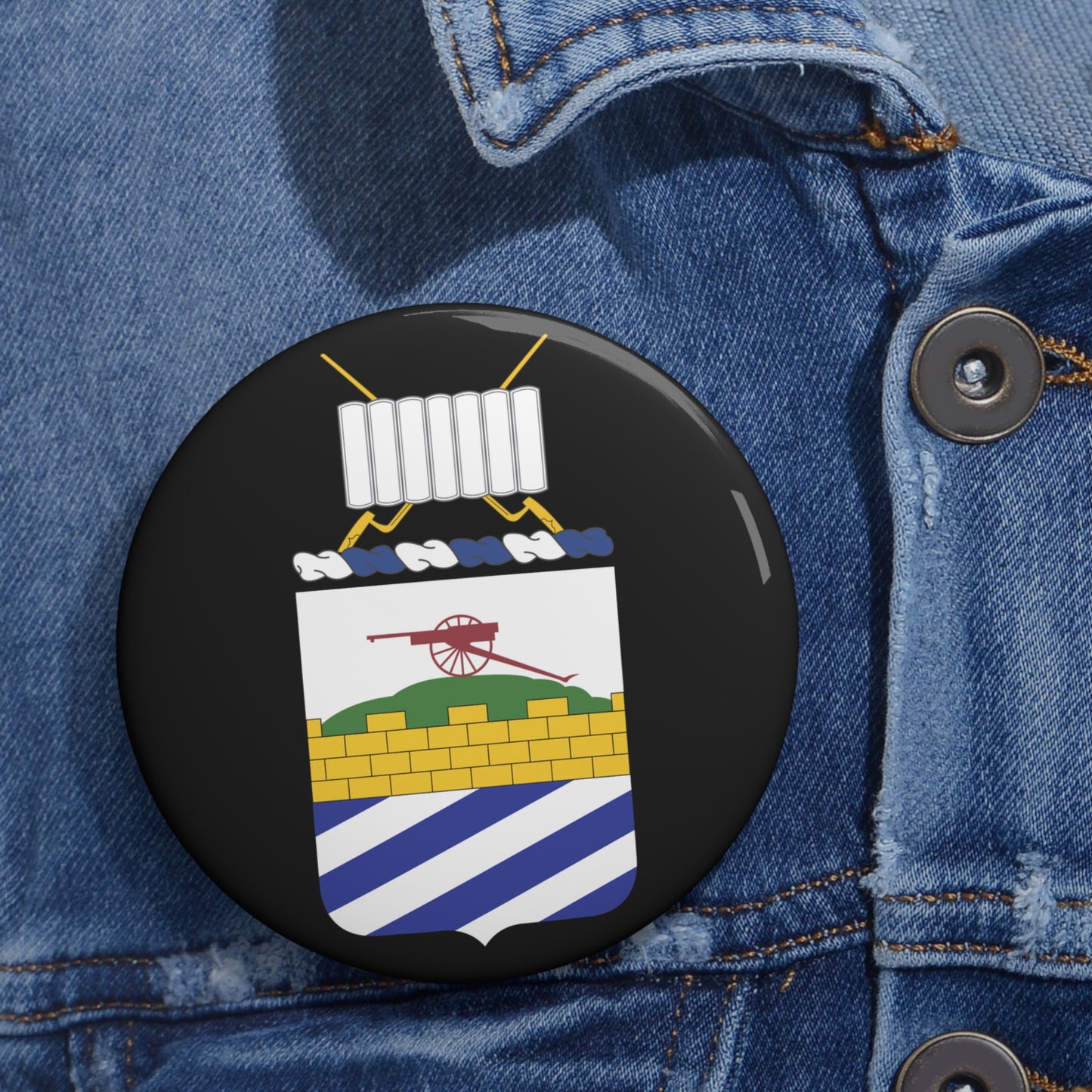 Custom Pin Buttons - COA - 7th Infantry Regiment