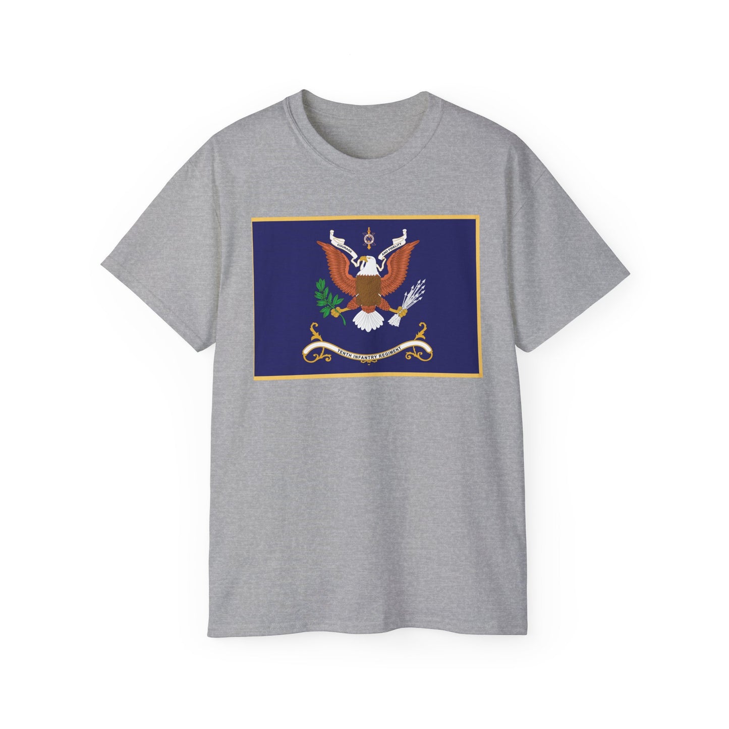 Unisex Ultra Cotton Tee - Regimental Colors - 10th Infantry Regiment X 300