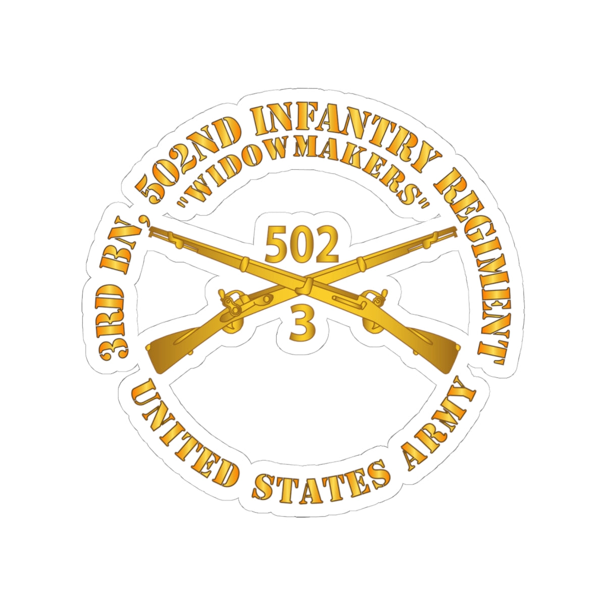 Kiss-Cut Stickers - Army - 3rd Bn 502nd Infantry Regt - Widowmakers - Infantry Br