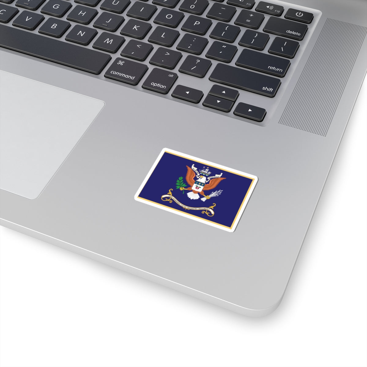 Kiss-Cut Stickers - Army - Regimental Colors - 105th Infantry Regiment - WE ARE ABLE AND WILL CONQUER Flag w Fringe X 300