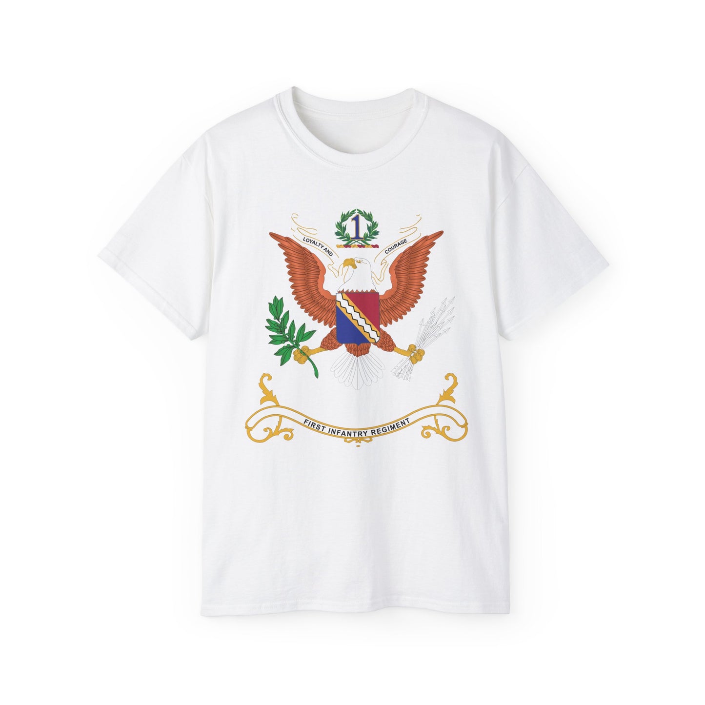 Unisex Ultra Cotton Tee - Army - Regimental Colors - 1st Infantry Regiment X 300