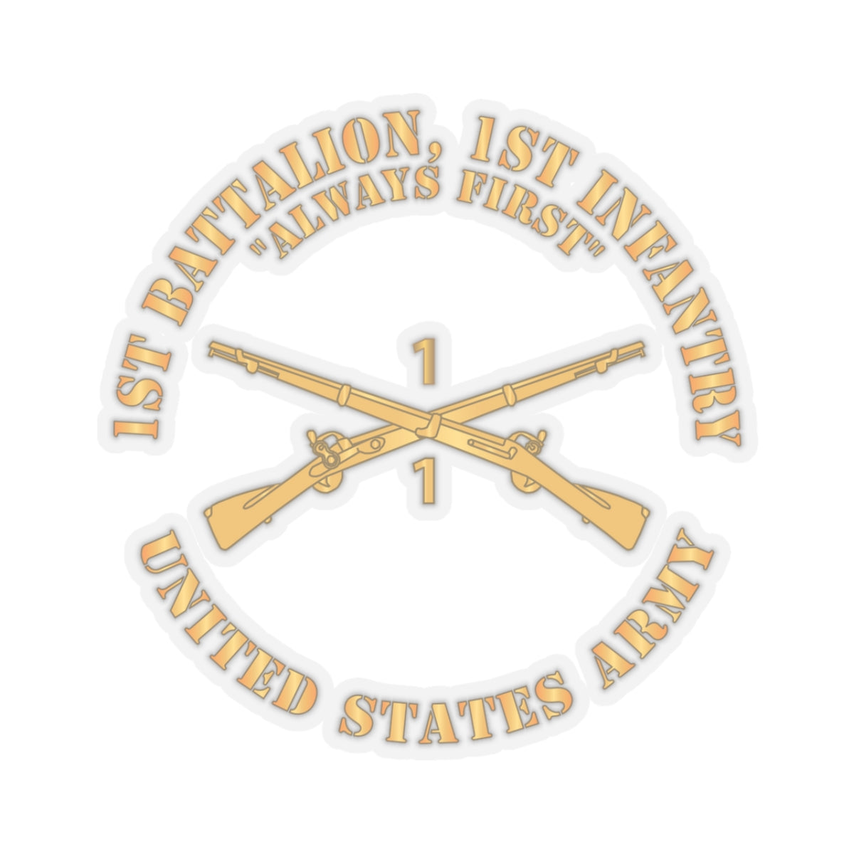 Kiss-Cut Stickers - Army - 1st Battalion, 1st Infantry Regiment Branch - Always First - US Army X 300
