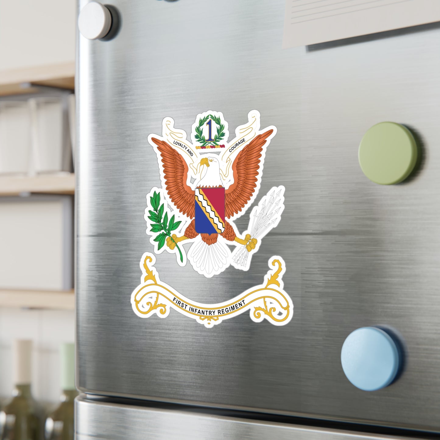 Kiss-Cut Vinyl Decals - Army - Regimental Colors - 1st Infantry Regiment X 300