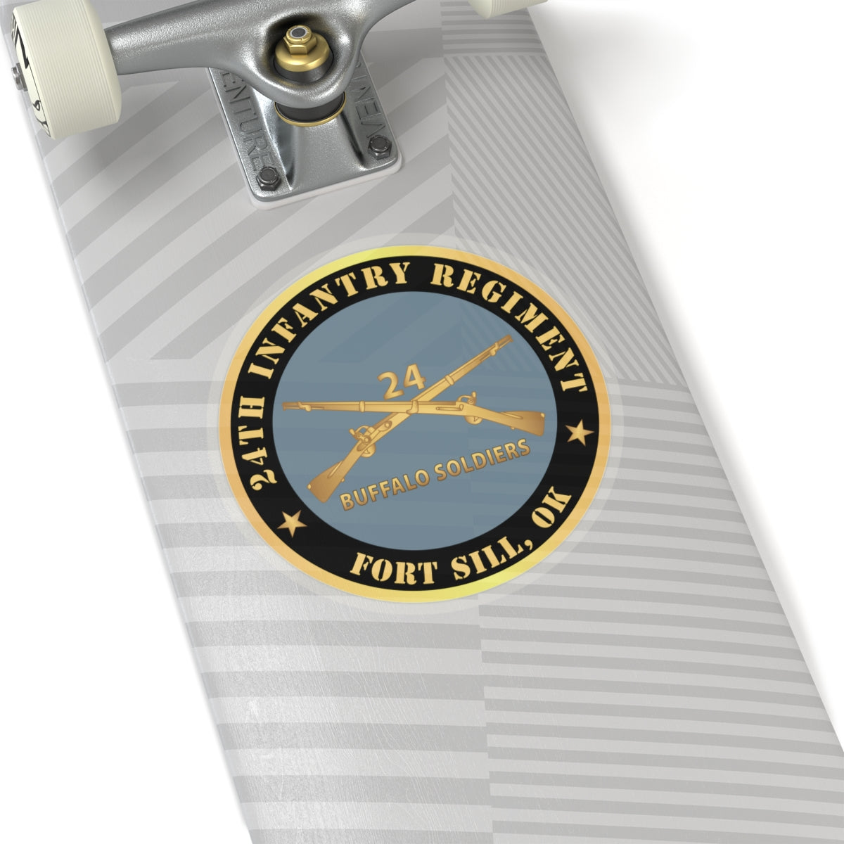 Kiss-Cut Stickers - Army - 24th Infantry Regiment - Fort Sill, OK - Buffalo Soldiers w Inf Branch