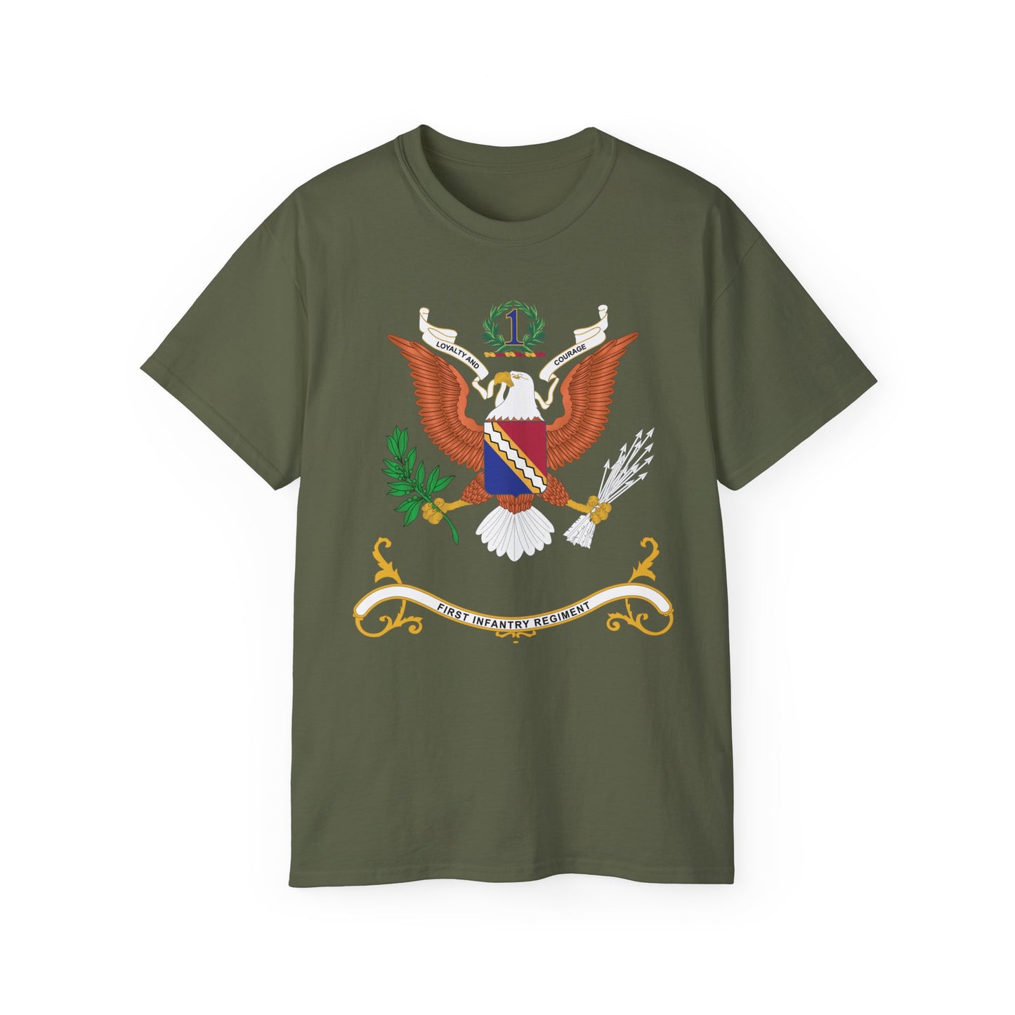Unisex Ultra Cotton Tee - Army - Regimental Colors - 1st Infantry Regiment X 300