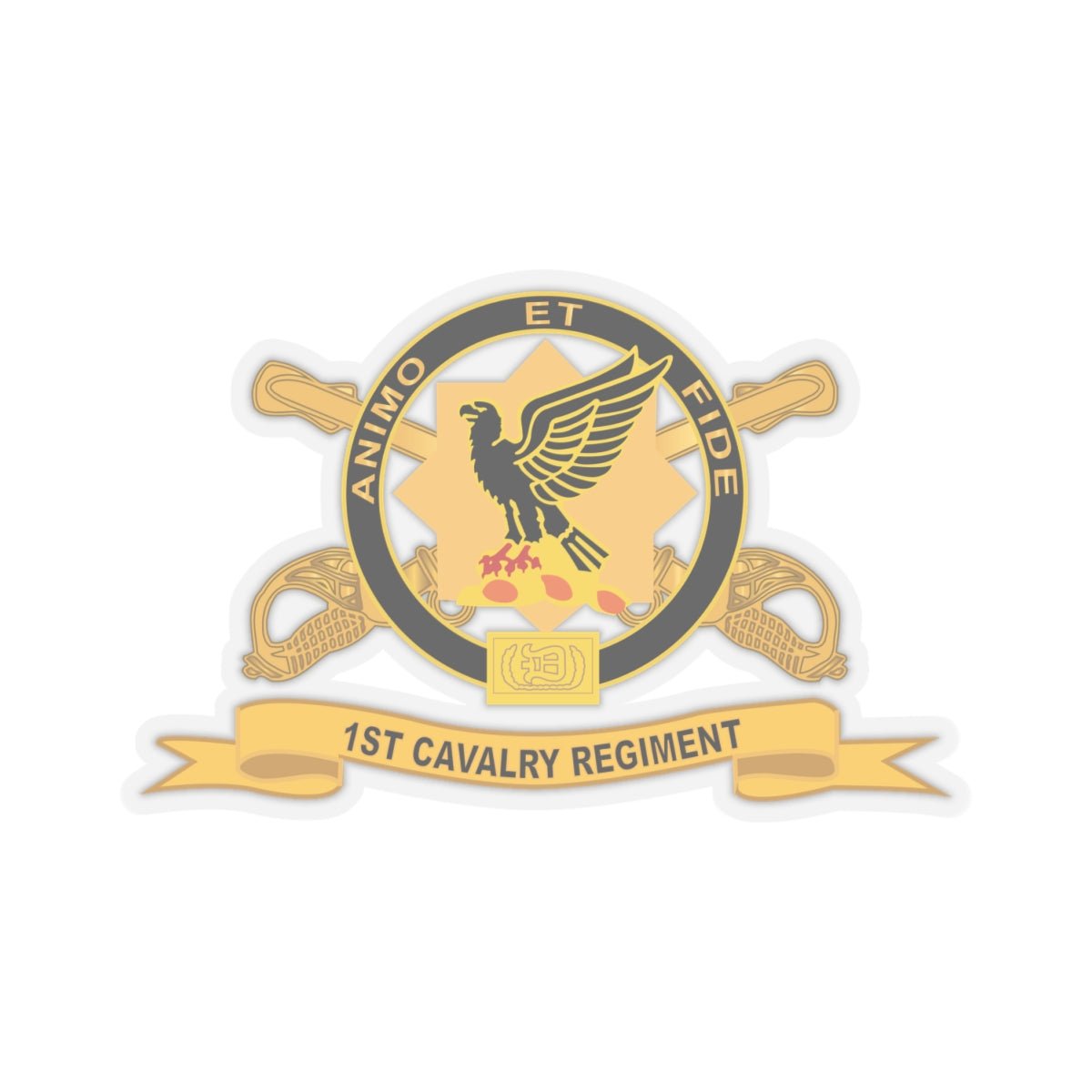 Kiss-Cut Stickers - Army - 1st Cavalry Regiment w Br - Ribbon X 300