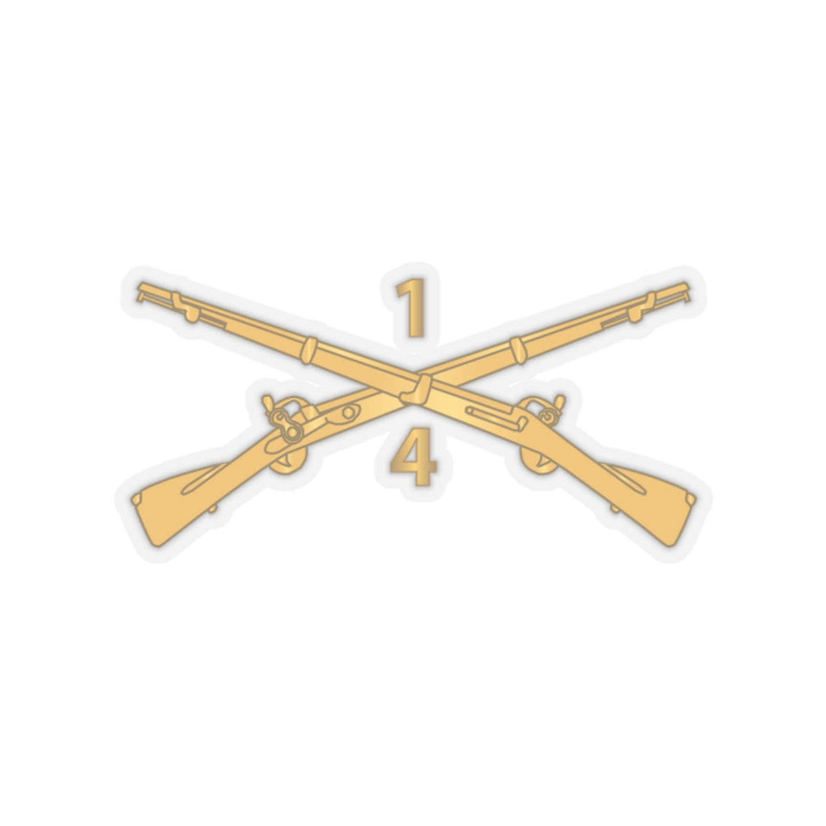 Kiss-Cut Stickers - Army - 4th Battalion, 1st Infantry Regiment Branch - wo Txt X 300