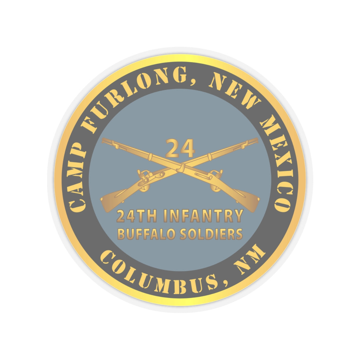 Kiss-Cut Stickers - Army - Camp Furlong NM - Columbus NM w 24th Infantry Branch Buffalo Soldiers