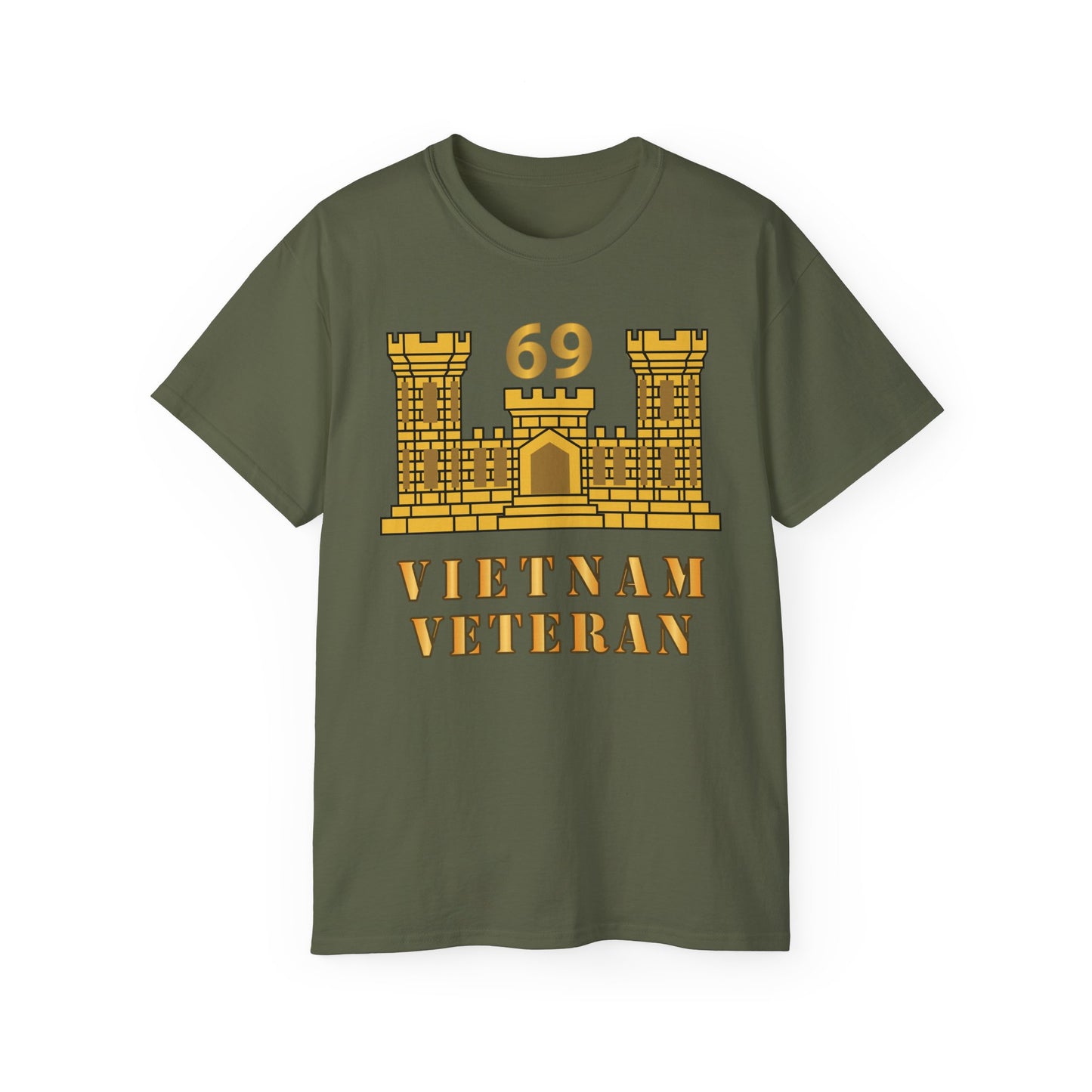 Unisex Ultra Cotton Tee - Army - 69th Engineer Battalion - ENG Branch - Vietnam Veteran X 300