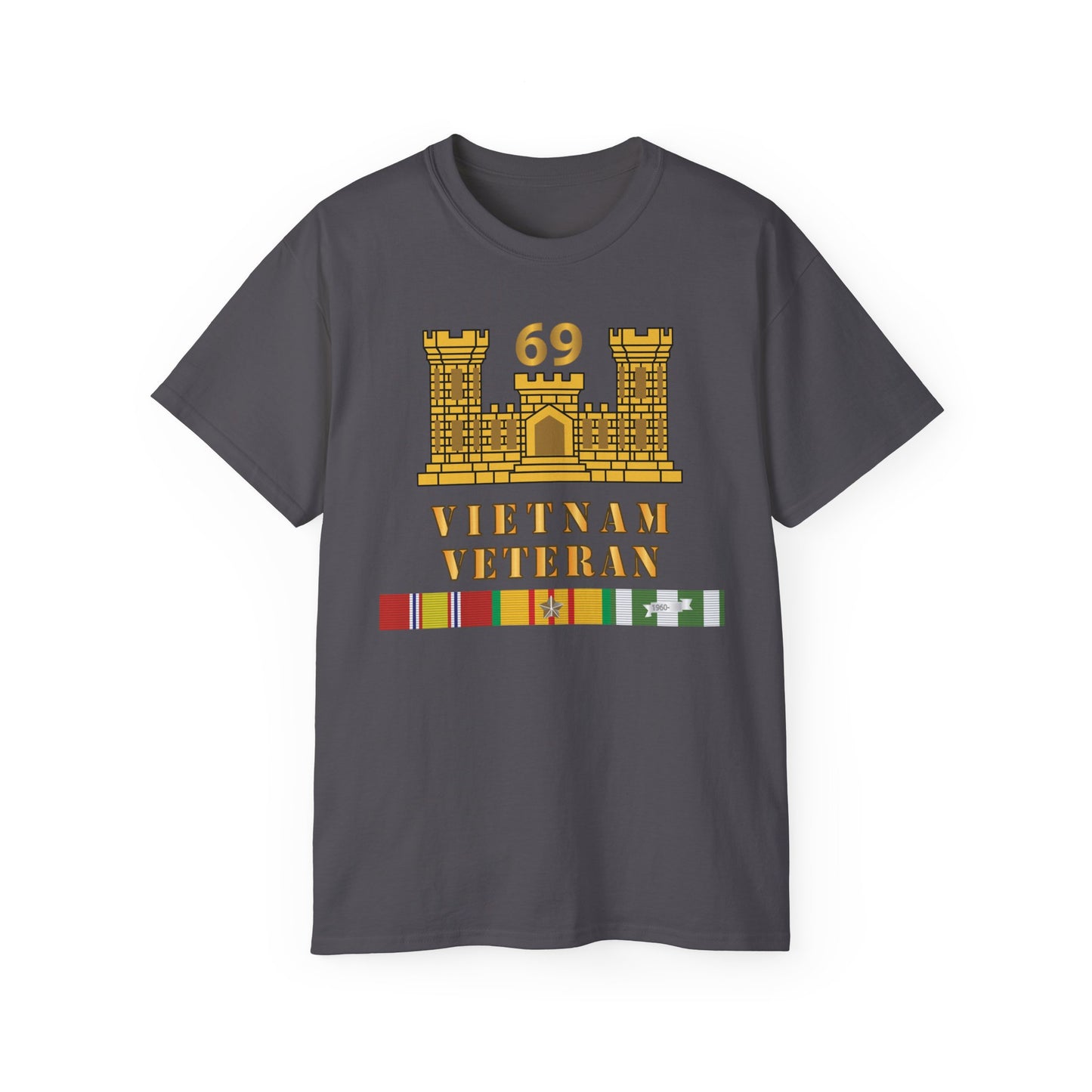 Unisex Ultra Cotton Tee - Army - 69th Engineer Battalion - ENG Branch - Vietnam Vet w VN SVC X 300