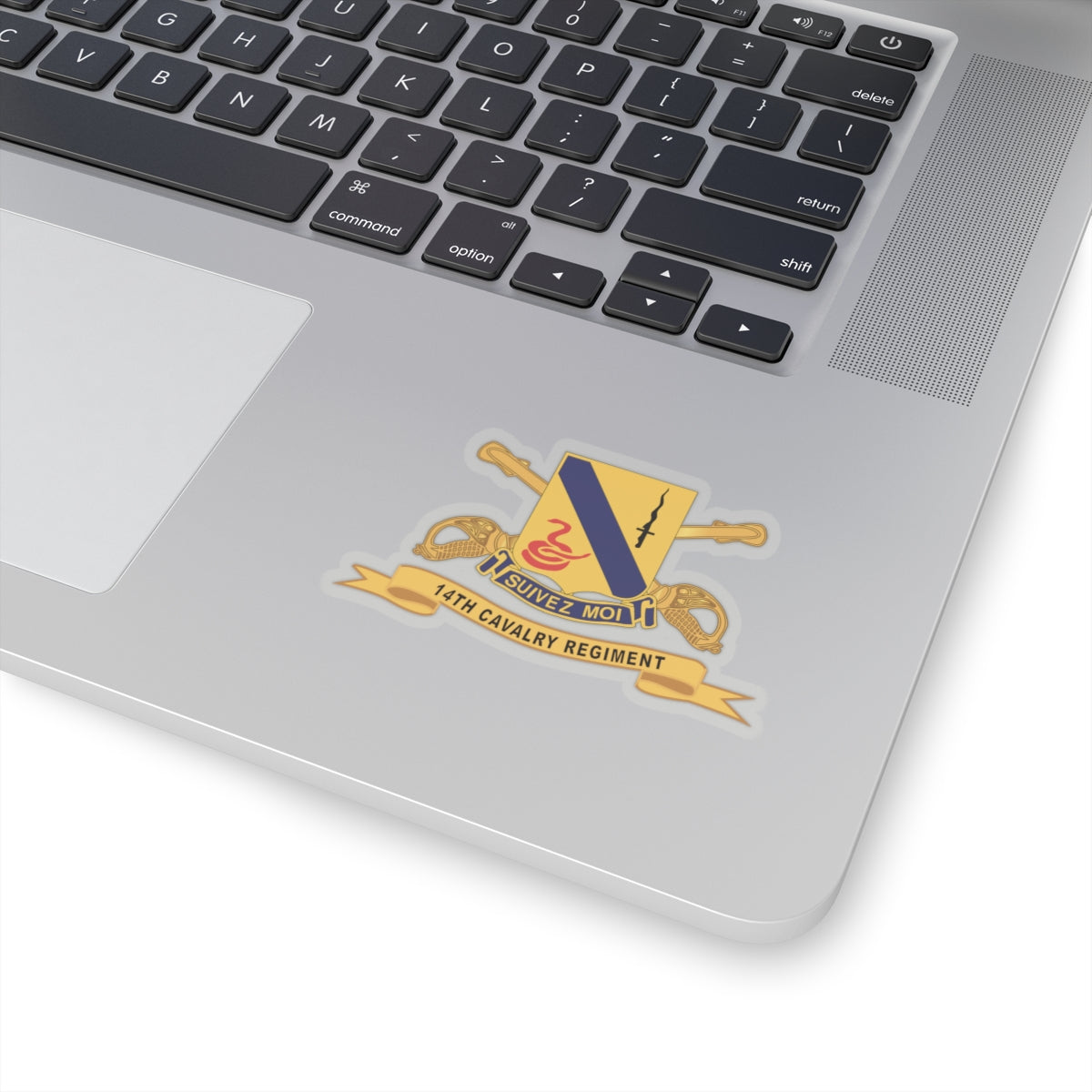 Kiss-Cut Stickers - Army - 14th Cavalry Regiment w Br - Ribbon