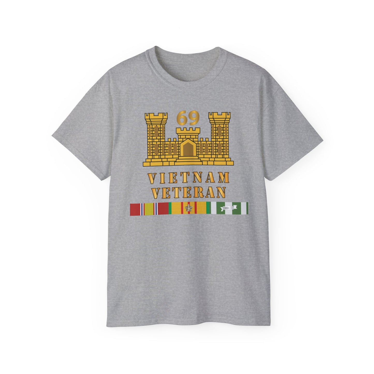 Unisex Ultra Cotton Tee - Army - 69th Engineer Battalion - ENG Branch - Vietnam Vet w VN SVC X 300