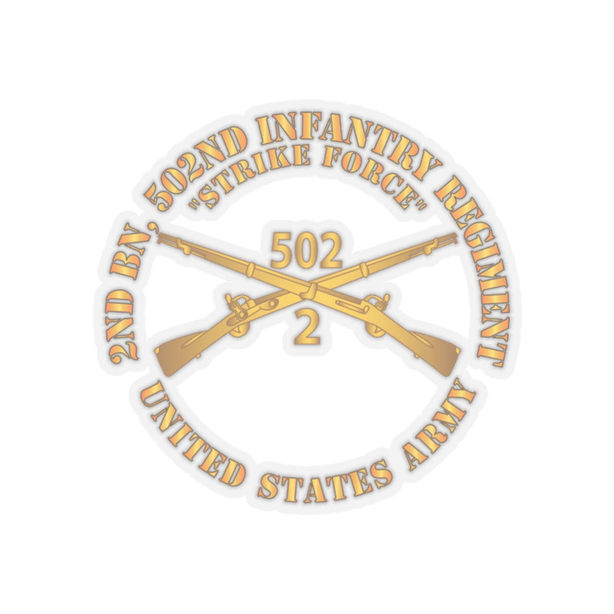 Kiss-Cut Stickers - Army - 2nd Bn 502nd Infantry Regt - Strike Force - Infantry Br