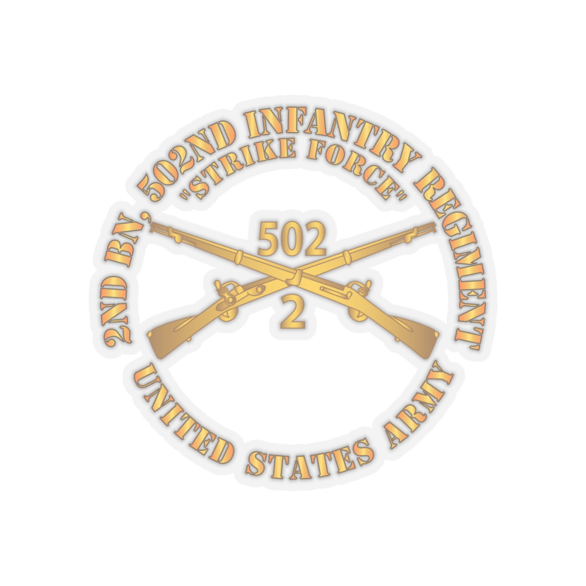 Kiss-Cut Stickers - Army - 2nd Bn 502nd Infantry Regt - Strike Force - Infantry Br