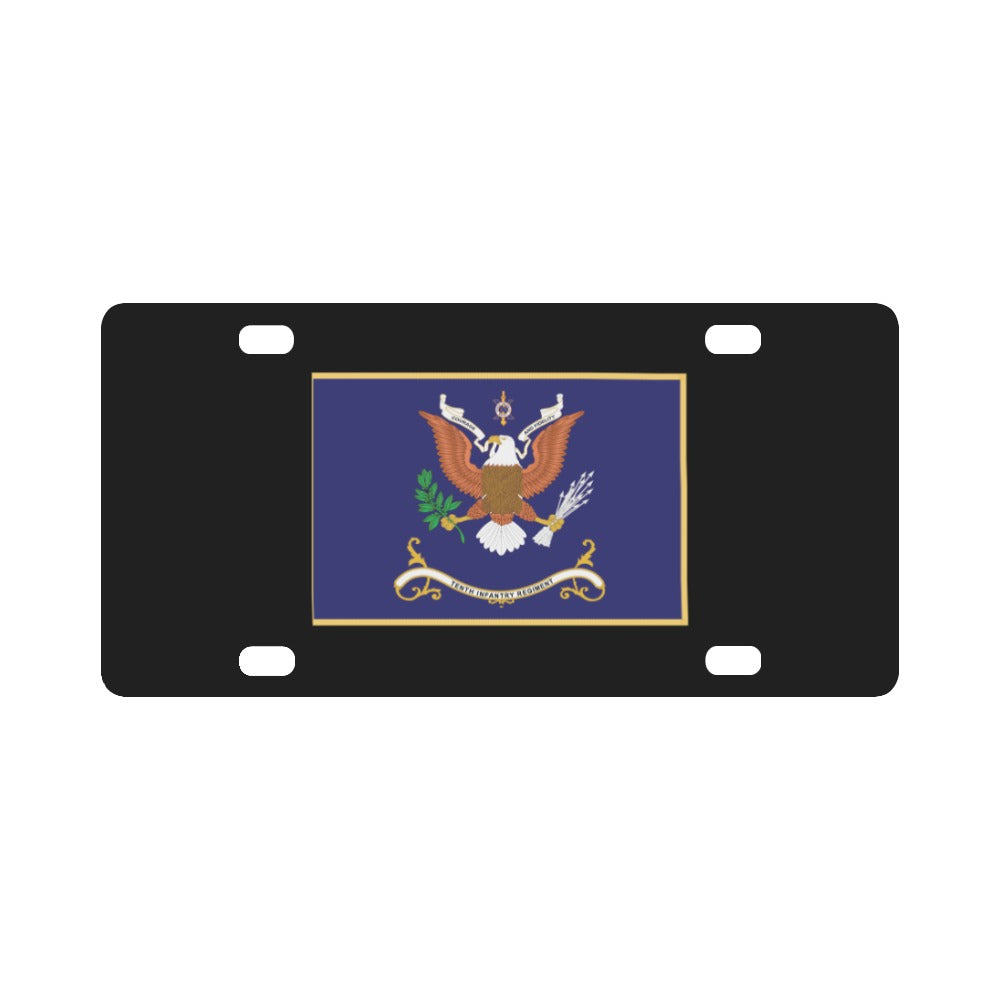Army - Regimental Colors - 10th Infantry Regiment - COURAGE AND FIDELITY X 300 Classic License Plate