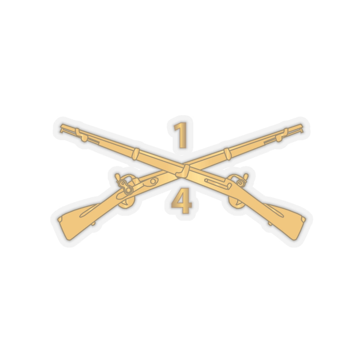 Kiss-Cut Stickers - Army - 4th Battalion, 1st Infantry Regiment Branch - wo Txt X 300