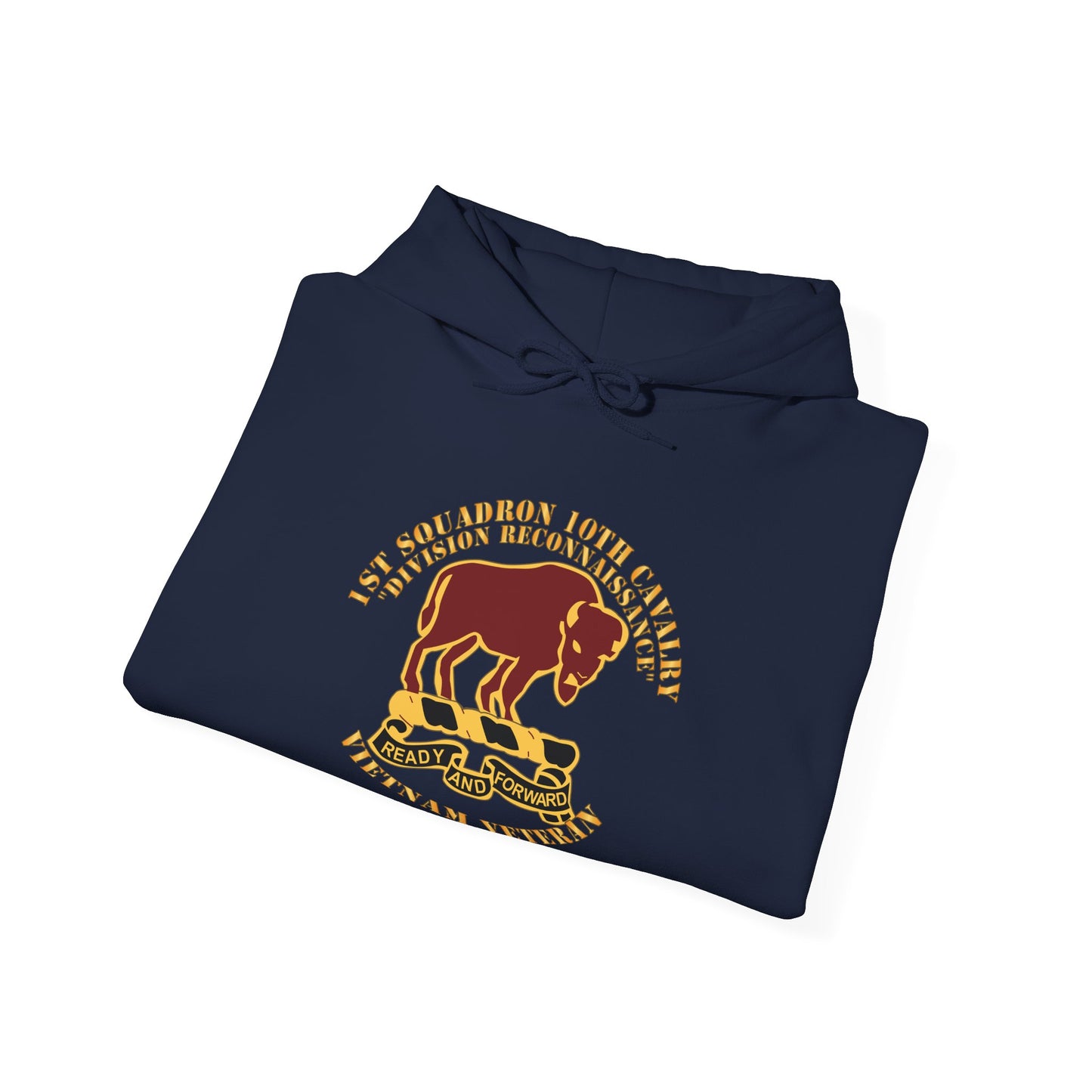 Unisex Heavy Blend™ Hooded Sweatshirt - Army - 1st Squadron, 10th Cavalry w SVC Ribbon X 300