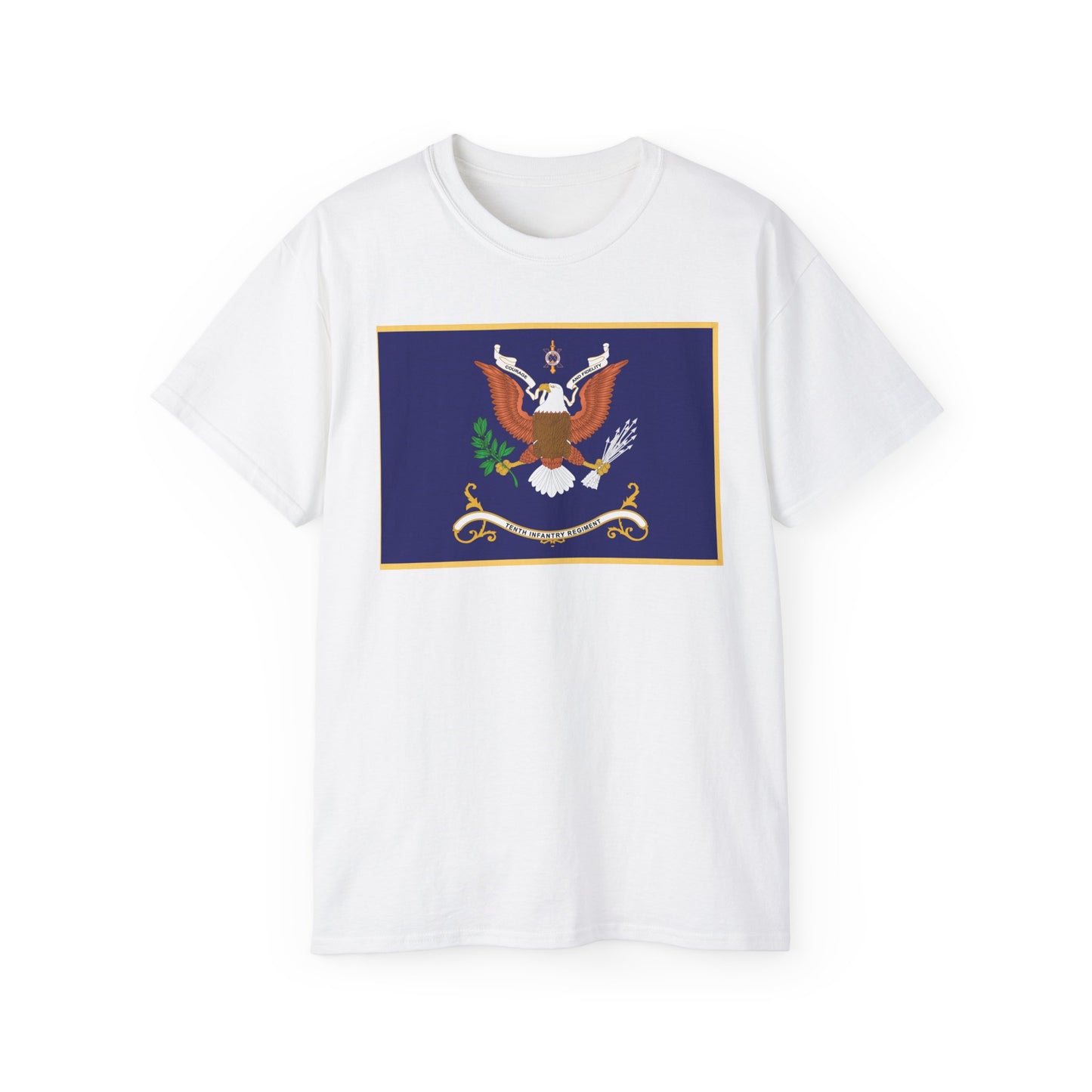 Unisex Ultra Cotton Tee - Regimental Colors - 10th Infantry Regiment X 300