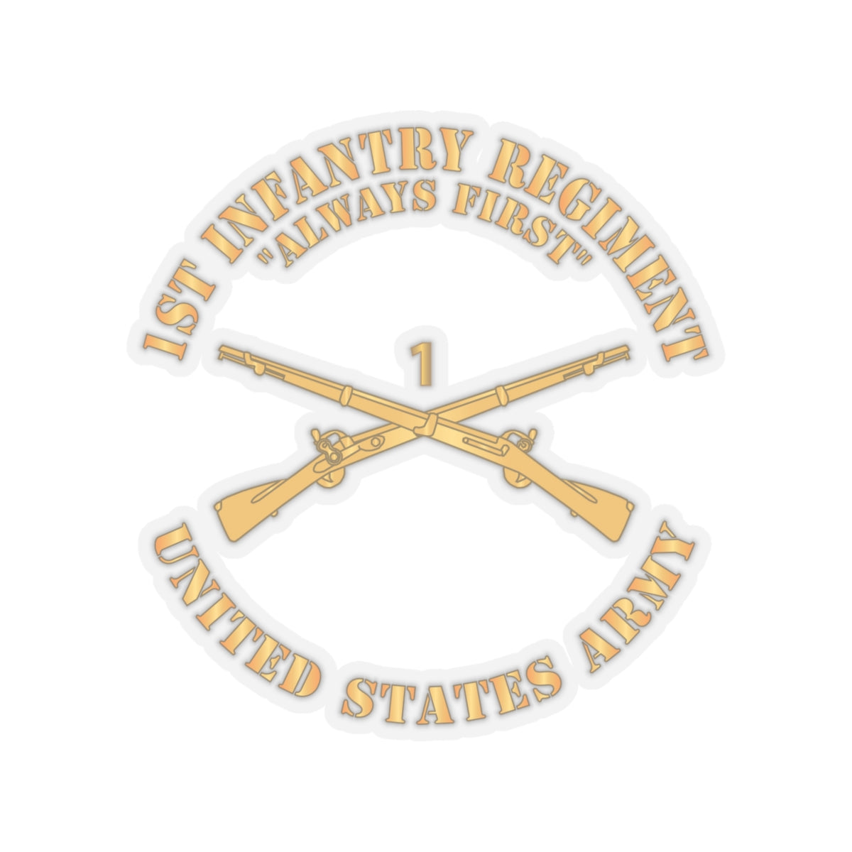 Kiss-Cut Stickers - Army - 1st Infantry Regiment Branch - Always First - US Army X 300
