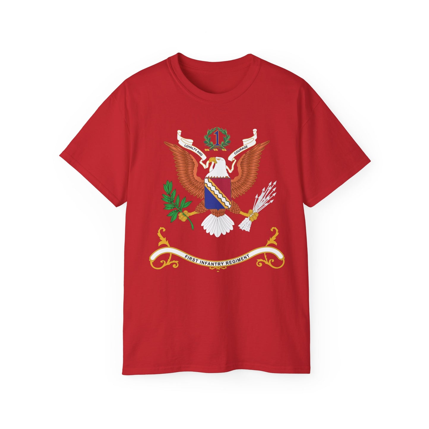 Unisex Ultra Cotton Tee - Army - Regimental Colors - 1st Infantry Regiment X 300