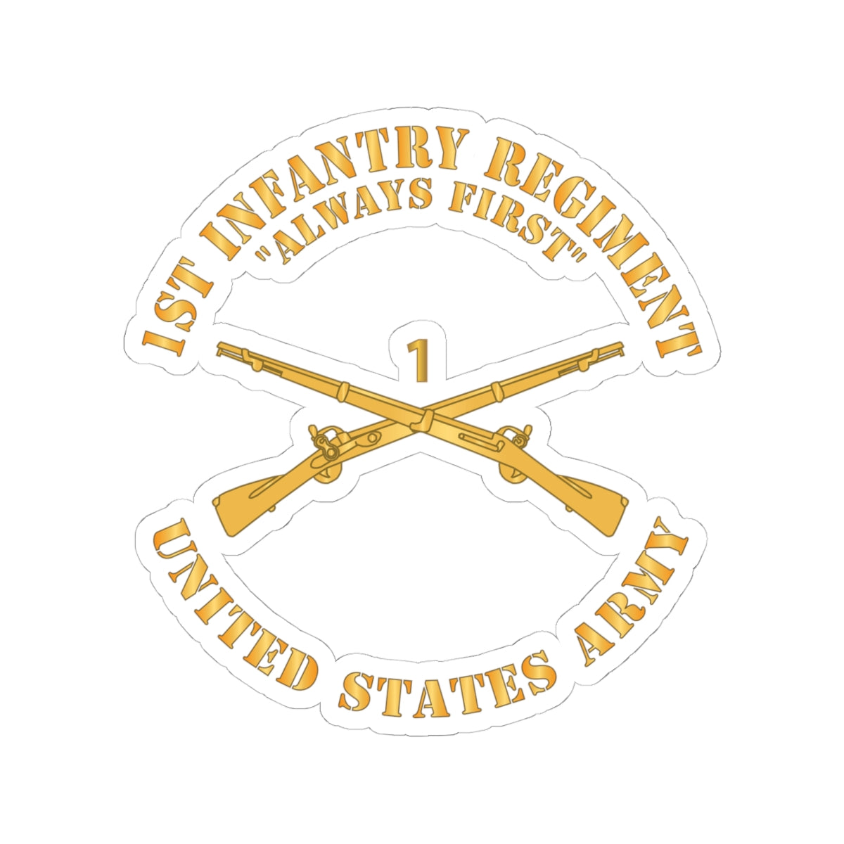 Kiss-Cut Stickers - Army - 1st Infantry Regiment Branch - Always First - US Army X 300
