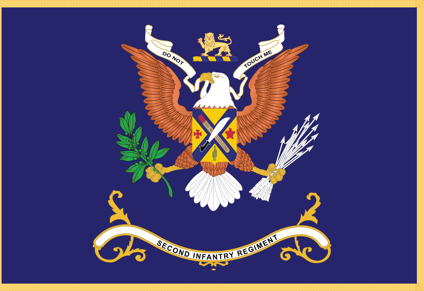 Rectangle Flags - Army - Regimental Colors - 2nd Infantry Regiment - DO NOT TOUCH ME