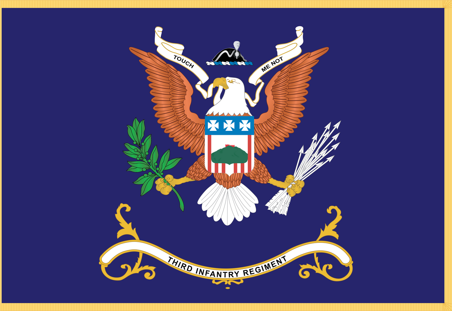 Rectangle Flags - Army - Regimental Colors - 3rd Infantry Regiment - TOUCH ME NOT