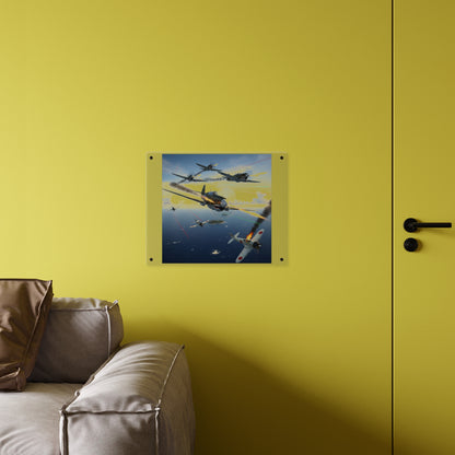 Acrylic Wall Art Panel - Curtis P-40 Kittyhawk w Machine Guns Blazing