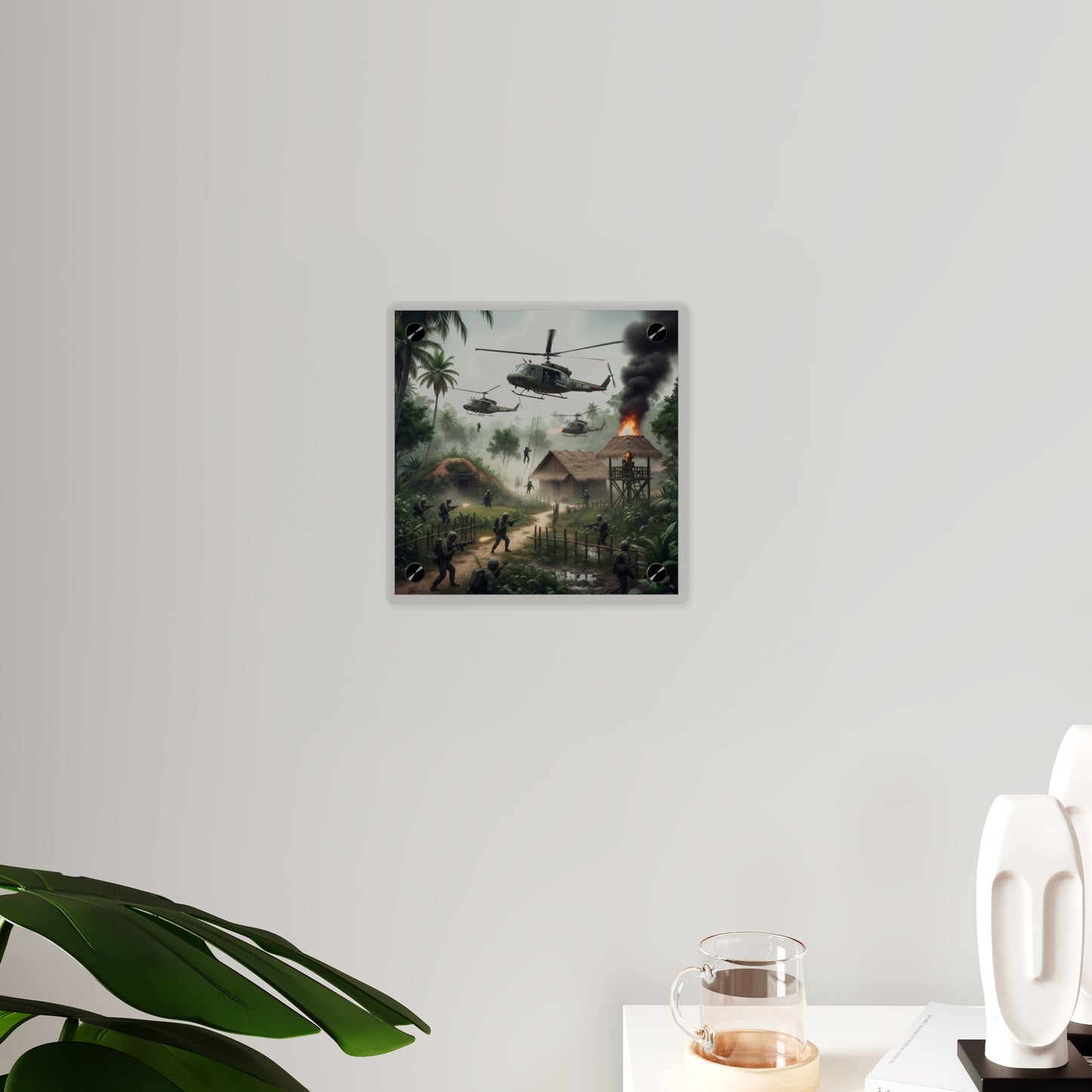 Acrylic Wall Art Panel - Vietnam Village Helicopter Assault