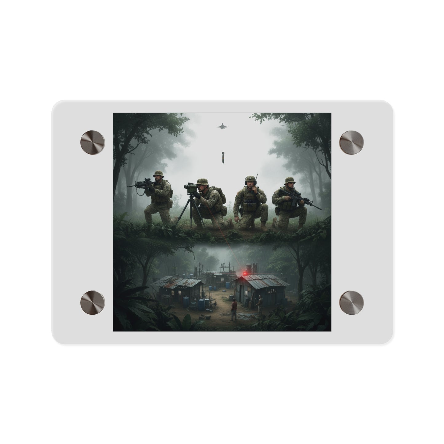 Acrylic Wall Art Panel - Jungle Drug Lab Destruction wo Explosions