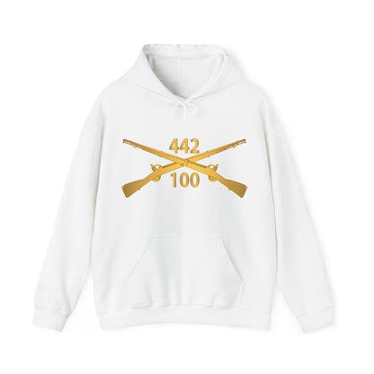 Unisex Heavy Blend™ Hooded Sweatshirt - Army - 100th Infantry Battalion, 442nd Infantry Regiment - wo Txt w Br X 300