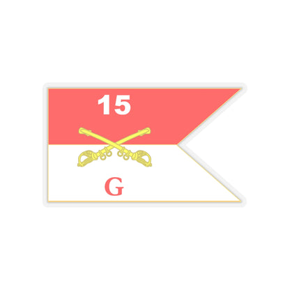Kiss-Cut Stickers - Army - G Troop Guidon - 15th Cavalry Regiment