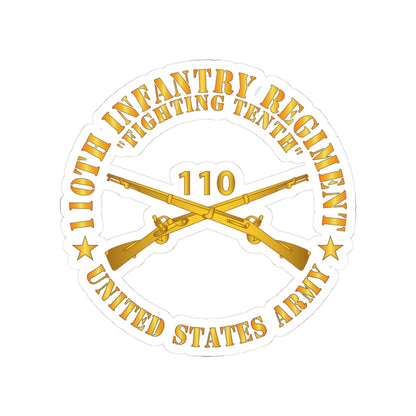 Kiss-Cut Stickers - Army - 110th Infantry Regiment - Fighting Tenth - Br X 300