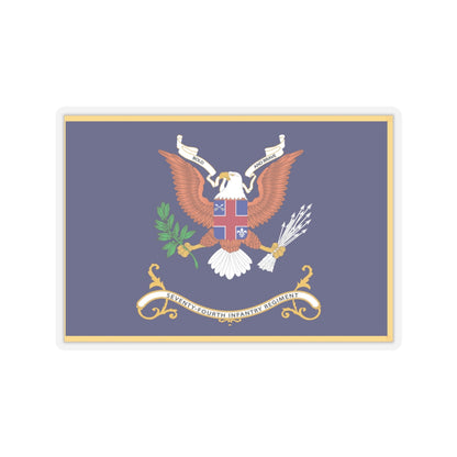 Kiss-Cut Stickers - Army - Regimental Colors - 74th Infantry Regiment  - BOLD AND BRAVE Flag w Fringe X 300
