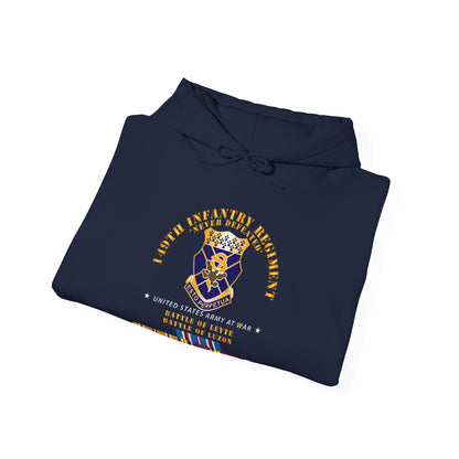 Unisex Heavy Blend™ Hooded Sweatshirt - Army -  149th Infantry Regiment - Battle of Leyet-Luzon - COA - WWII PAC SVC X 300