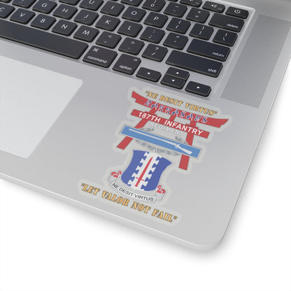 Kiss-Cut Stickers - Army - 187th Infantry Regiment - Torii, Rakkasans, Let Valor Not Fail, English, Latin w CIB