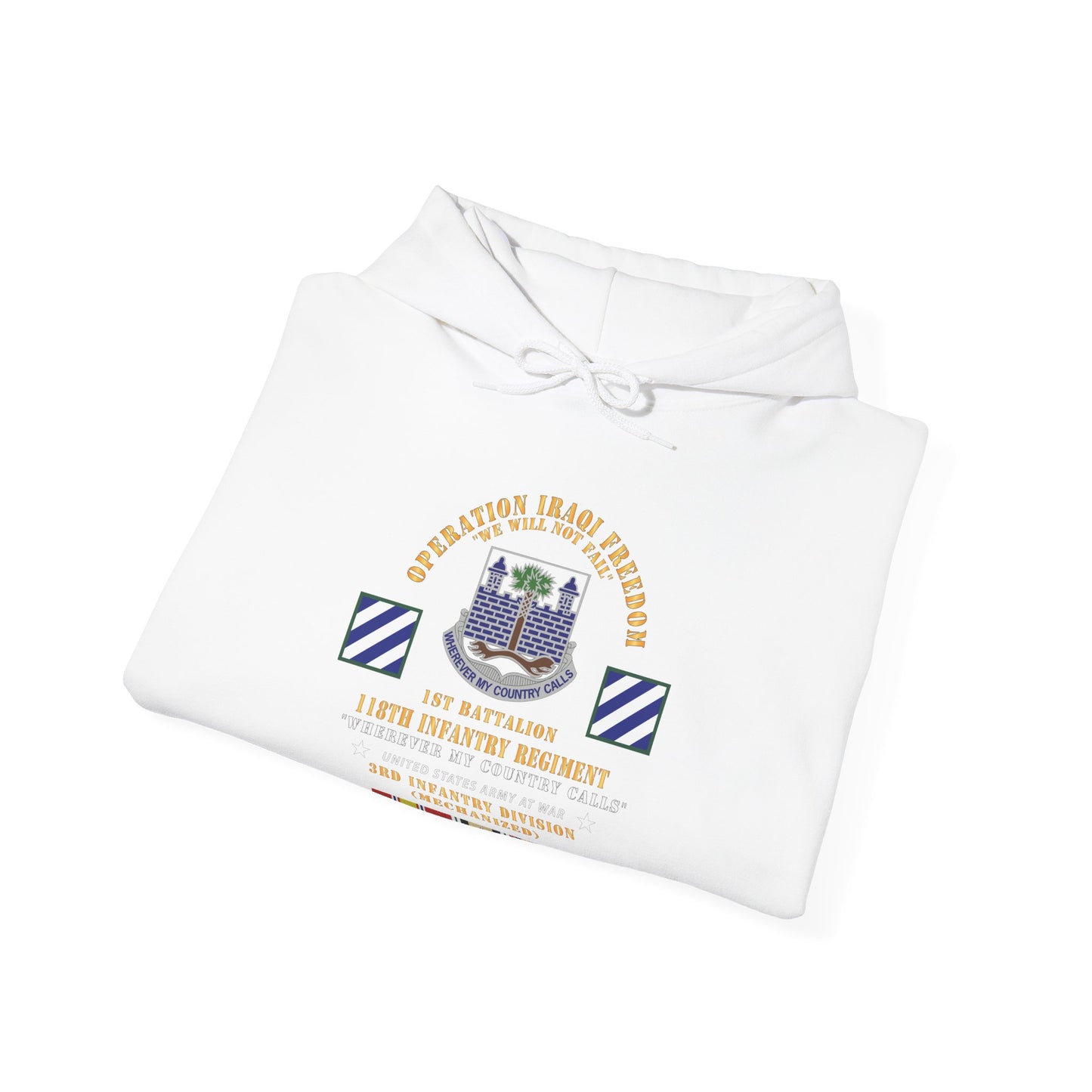 Unisex Heavy Blend™ Hooded Sweatshirt - Army -  Operation Iraqi Freedom, 1st Bn, 118th  Infantry Regiment - 3rd Inf Division w IRAQ SVC