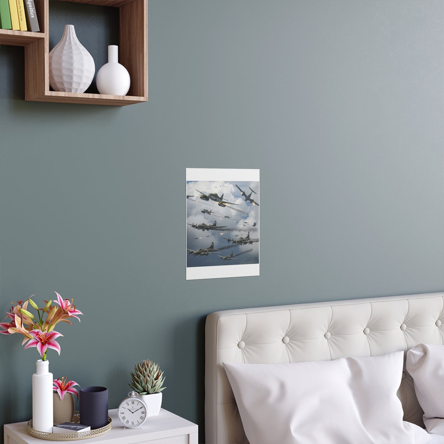 Indoor and Outdoor Silk Posters - German jet fighters attacking US bombing formations