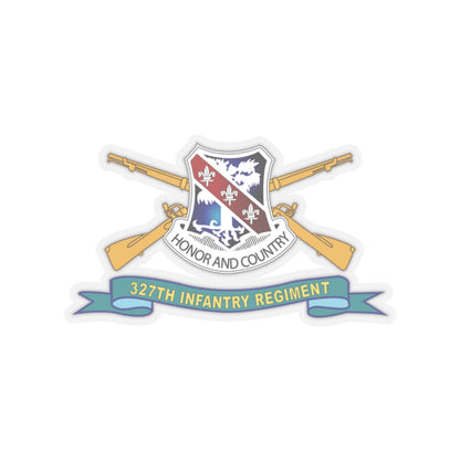 Kiss-Cut Stickers - Army - 327th Infantry Regiment - DUI w Br - Ribbon X 300