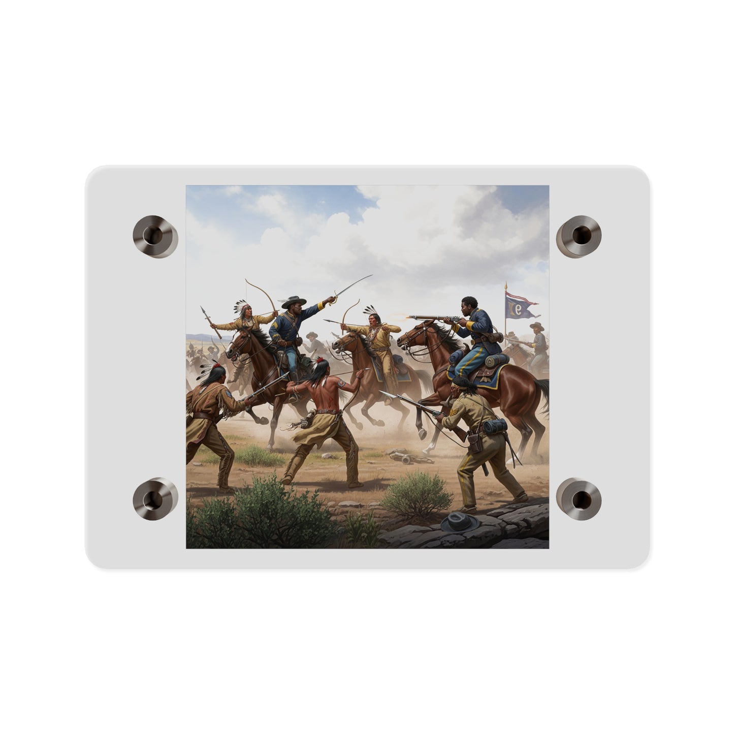 Acrylic Wall Art Panel - 9th Cavalry Regiment fighting Native Americans during the Indian Wars