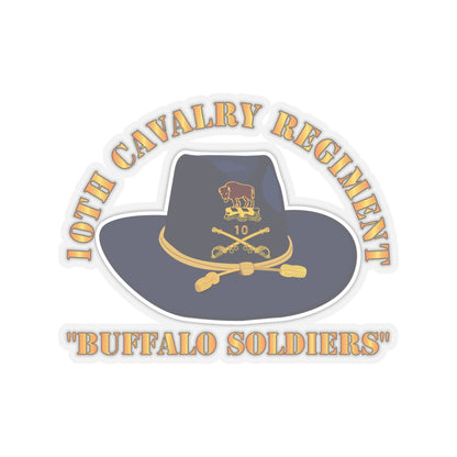 Kiss-Cut Stickers - Army - 10th Cavalry Regiment w Cav Hat - Buffalo Soldiers
