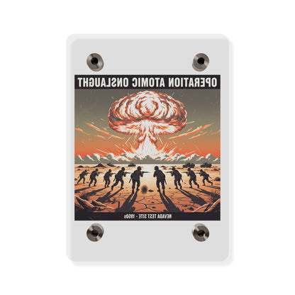 Acrylic Wall Art Panel - Atomic Testing in Nevada Desert Operation Fury - Toward the attack