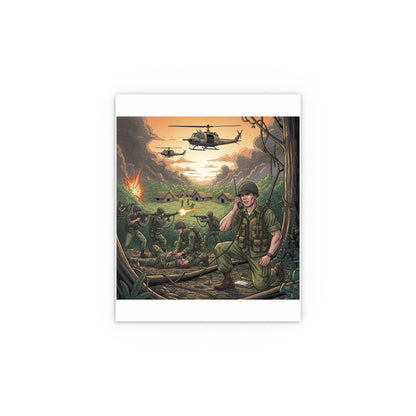 Indoor and Outdoor Silk Posters - Vietnam Patrol Fire Fight Requesting Medevac