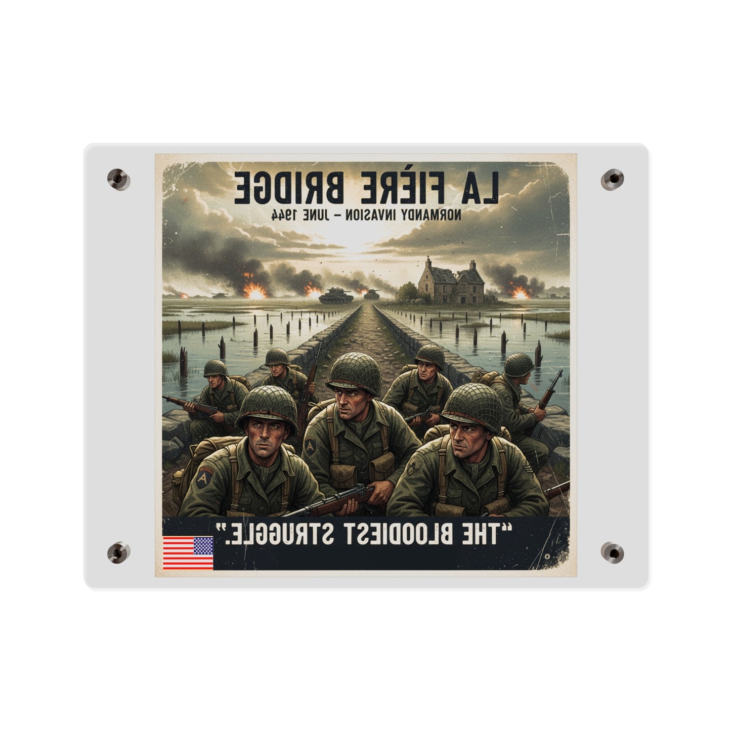 Acrylic Wall Art Panel - 82nd Airborne at the La Fière Bridge